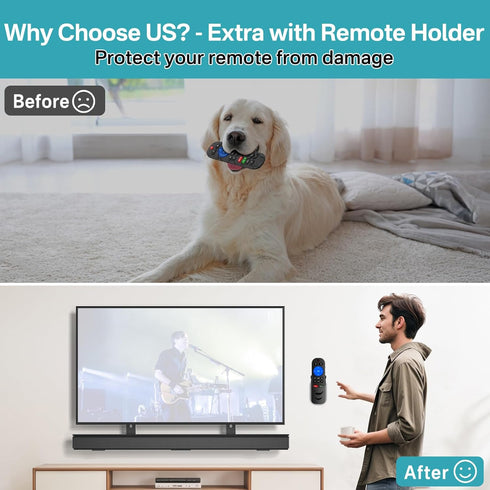 tiebutie Sound Bar Mounts Under TV for Bose Soundbar Mount with Speaker Mounts and Remote Holder - Adjustable Height