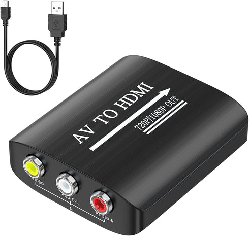 GINGIN AV to HDMI Adapter, AV to HDMI Converter, Supports 720p/1080p for PS1/PS2/PS3/Xbox