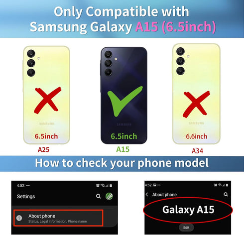 Buleens for Samsung Galaxy A15 5G Phone Case 6.5 Inch - Clear Flexible TPU Women Cute Girls Protection Phone Cover Slim Fit Shockproof Fun Girly Cartoon Design Pattern for Samsung A15 5G Case, Cats