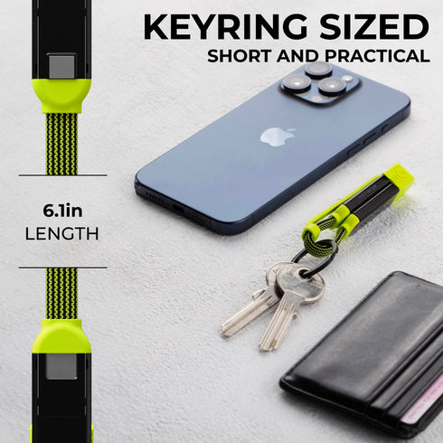 Rolling Square inCharge XL Pocket 6-in-1 Portable Universal Charging Cable, 100W Ultra-Fast Charging, 0.5ft/15cm,