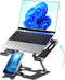 Lajou Ergonomic 2-in-1 Laptop Phone Stand for Desk, Adjustable Riser, Sturdy and Portable,
