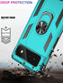 IKAZZ Google Pixel 6 Case, Military Grade Shockproof Heavy Duty Protection with Magnetic Kickstand, Turquoise