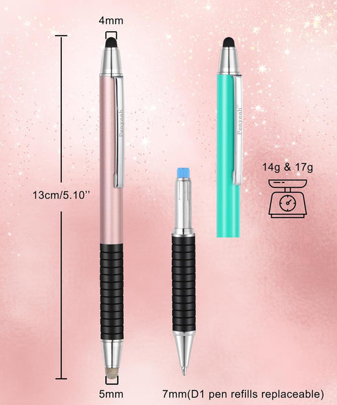 Penyeah 3 Pack Stylus Pen for Touchscreen, 0.16'' Fine Point Rubber Tip for iPad iPhone Android Tablet Samsung Galaxy