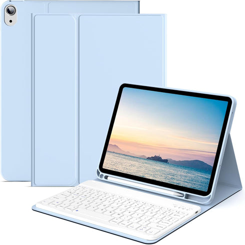 KENKE Keyboard Case for iPad 10th Generation, Bluetooth Wireless Detachable Folio with Pencil Holder, 10.9 Inch 2022