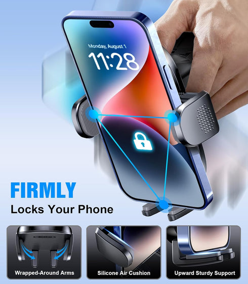 Car Phone Holder, Universal CD Slot Phone Mount, Hands Free Adjustable Phone Mount for All iPhone & Android Phones