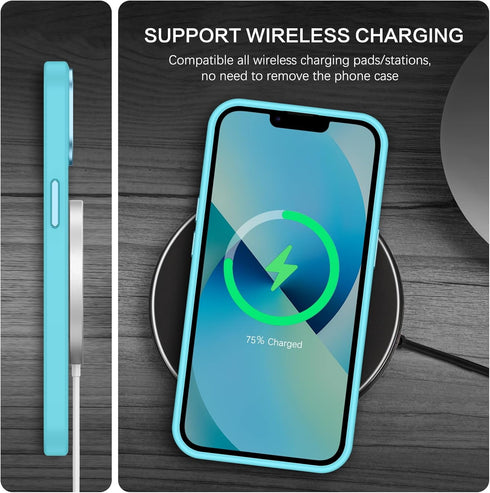 BENTOBEN Magnetic iPhone 13 & 14 Case, Lake Blue Translucent Matte Phone Cover Compatible with MagSafe