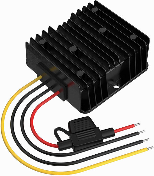 24V to 12V Voltage Converter, 15A 180W DC Transformer with Fuse Waterproof for Golf Cart, LED Light, Solar System