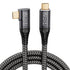 Right Angle 100W PD USB C 3.2 Cable, 20Gbps Data Transfer, 4k Video Output Compatible with Samsung Galaxy S21/S20/S10