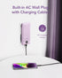 VEGER Portable Charger 10000mAh for iPhone, Built-in Cables and Wall Plug, Slim Fast Charging Power Bank - Purple
