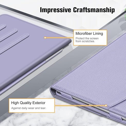 Fintie Case for iPad 9th/8th/7th Generation - Multi-Angle Viewing Stand Cover with Pocket & Pencil Holder, Lilac Purple