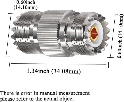 2PCS PL259 UHF Coax Adapter Cable Gender Changers, SO239 Coax Connector Female to Female Coaxial Adapter for CB Radio, Antenna