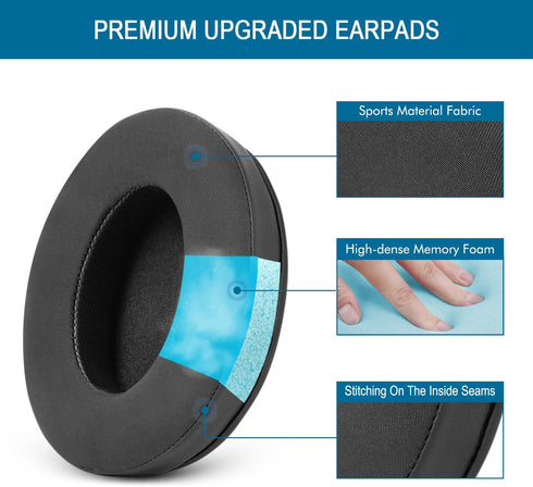 GVOEARS Cooling Gel Earpads for Sennheiser HD280, HD280 Pro, HD281, HMD280, HMD281 Headsets, Soft Memory Foam, Black
