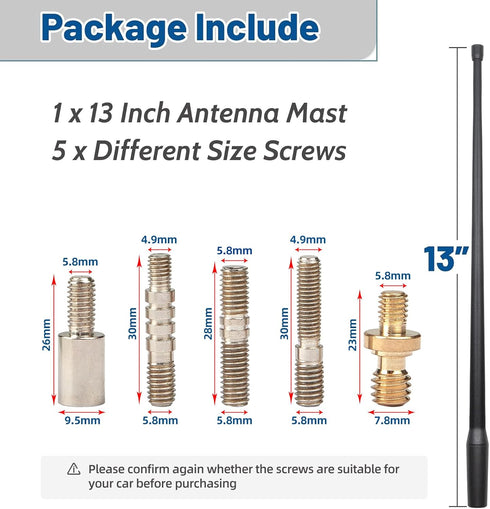 Anina 13 Inch Frontier(1998-2021) Titan(2004-2022) Antenna Mast for Nissan Aerial Antenna for FM/AM Radio Signal