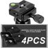 4PC Quick Release Plate for Arca Swiss with 1/4''-20 Camera Screw Tripod Mount Plate Fits Standard for DSLR Camera Tripod Ball Head (PU50)
