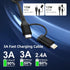 USB to USB-C and Lightning Cable 2 in 1, Short Coiled, 3A Fast Charge & Data Sync, Support Apple Carplay & Android Auto