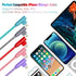 iPhone Charger Cord Right Angle Lightning Cable 6FT 5 Pack 90 Degree Nylon Braid Charging Cord Fast Charging Compatible for iPhone 12/12pro/11/11pro/XS/MAX/XR/X/8P/8/7P/7/6 iPad by Jeercor