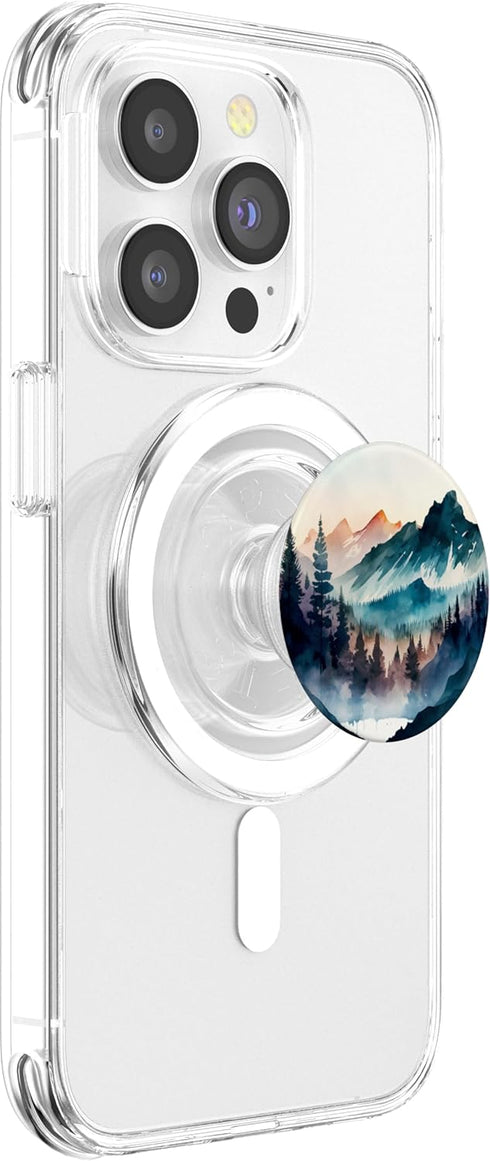 Watercolor Mountains Landscape PopSockets MagSafe PopGrip for iPhone