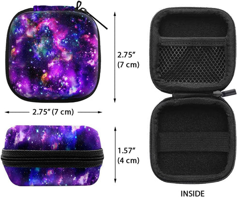 WIRESTER Portable Wireless Headphone Case, Earphone Storage Bag with Black Carabiner, Earbud Holder Compatible with