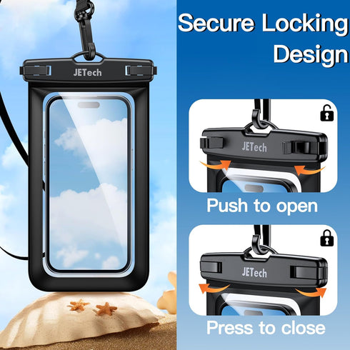 JETech Waterproof Phone Pouch, IPX8 Case for iPhone 15 14 13 12 Pro Max Plus, Samsung Galaxy up to 7.2 Inch