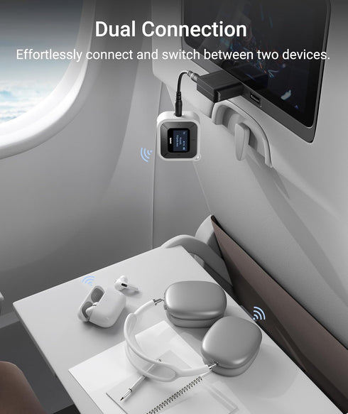 Syntech Bluetooth Transmitter Receiver for Airpods, Headphones, LED Display, Dual Pairs, Low Latency Wireless Bluetooth