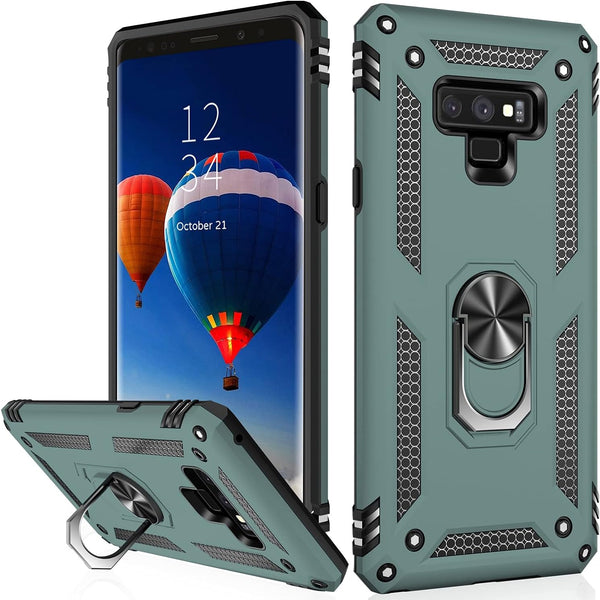 IKAZZ Case for Galaxy Note 9, Military Grade Shockproof Heavy Duty Phone Cover with Magnetic Kickstand
