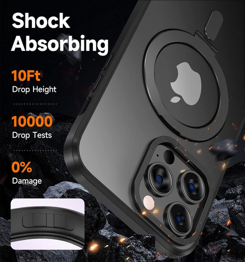MAGIC JOHN Magnetic Case for iPhone 14 Pro - Compatible with Magsafe, Military Grade Shockproof, Anti Yellowing