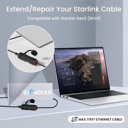 for Starlink Ethernet Adapter Gen 3/Mini, Waterproof Coupler for Starlink Standard SPX to RJ45, 1 Pack Extension Repair