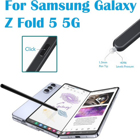 Galaxy Z Fold 5 S Pen Fold Edition for Samsung Galaxy Z Fold5 5G Slim S Pen Galaxy S Pen 5 Fold Edition Stylus EJ-PF946BBEGWW with Adaptors(Black)