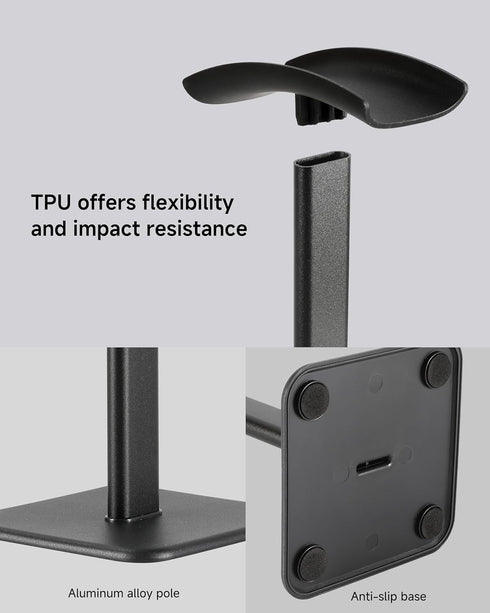 Headset PS5 PS4 Headsets Stand - Headphone Holder for Desk with Aluminum Hanger Compatible with All Over-Ear On-Ear