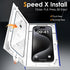 YWXTW iPhone 15 Pro Max Screen Protector, 6ft Drop Protection, Case Friendly Tempered Glass, 2 Pack, Speed X Dust-Free.
