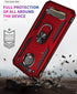 Military Grade Drop Impact Case for Motorola Moto Z4, Z4 Play with 360 Metal Rotating Ring Kickstand (Rose Gold)