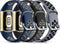Maledan Soft Silicone Sport Bands Compatible with Fitbit Charge 5 & 6 for Men Women, Large, Black/Blue/Gray