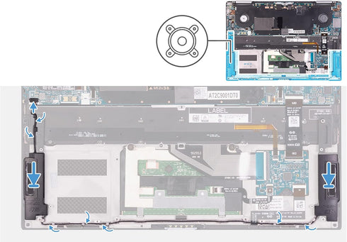 Deal4GO Internal Speaker Assembly F4VJK 0F4VJK PK23000YH00 Replacement for Dell XPS 13 7390 9310