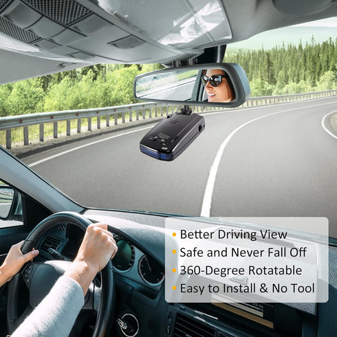 Car Rear View Mirror Radar Detector Mount for Escort Passport, Beltronics Vector & Rocky Mountain Phantom-T