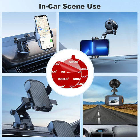Pormkig 5pcs 70mm/ 2.76" Sticky Adhesive Pads for Car Phone Mount, Double-Sided Heavy Duty Sticker Gel Mounting Tapes