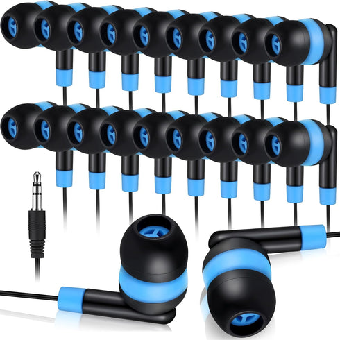 Kanayu 100 Pcs Wired Earbuds Bulk, Basic Ear Headphones for Kids Schools, Individually Bagged