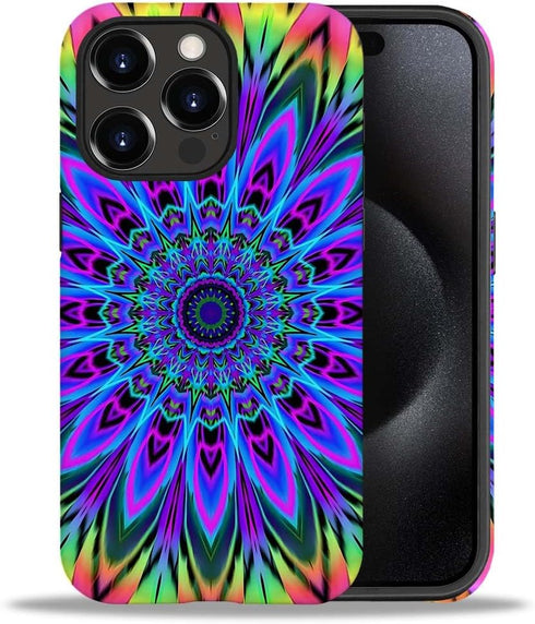 SEized Case for iPhone 14 Pro Max, Tie Dye Floral Mandala Durable Protection for Girl Women Boy Men