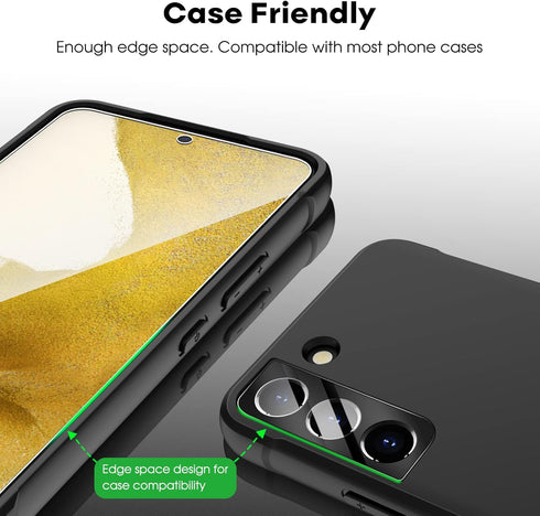 JETech 2-Pack Screen Protector for Samsung Galaxy S22 5G, Tempered Glass, Camera Lens Protector, Easy Install,