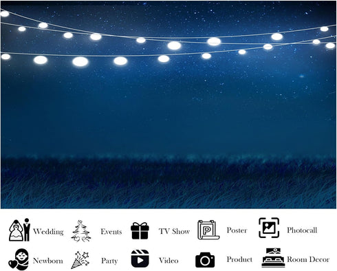 LidyMini 10x8ft Fabric Starry Night Balloon Lights Backdrop Bright Night Photography Background Stunning Sky Nature