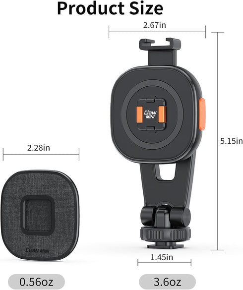 VRIG 1/4" MG-03L Tripod Mount Adapter for iPad, Magnetic Quick-Release Adapter Compatible with Smartphones and Tablets