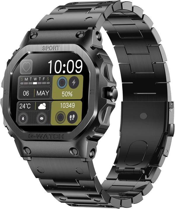 Smart Watch for Men, Military Fitness Tracker, Bluetooth Call, Heart Rate Monitor, Waterproof Smartwatch for iOS Android