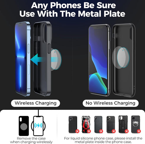 Magnetic Phone Holder for Car, 6X Magnets, Double 360° Rotation, Easy Install for Dashboard Screens, Compatible with