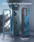 FNTCASE iPhone 12 Pro Max Case: Rugged Shockproof TPU, Military Grade Drop Protection, Kickstand, Matte Blue Cover.