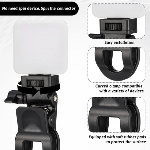 Xelsluthe Monitor Camera Mount Clamp Clip, Ring Light Clip Adapter Replacement Screen LCD Display Top Fill
