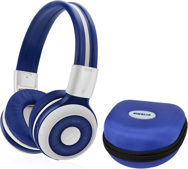 SIMOLIO Kids Bluetooth Headphones, Built-in Microphone, Safe Volume Limited, Foldable, Wireless/Wired for Children