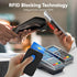 Magnetic Wallet Cell Phone Card Holder for iPhone 15 Series, RFID Leather Stick on Wallet for iPhone 14/13/12