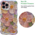 Jusy Oil Painting Flower Pink Compatible iPhone 11 Pro Max Case, Colorful Retro Floral Cute Curly Wave Cover
