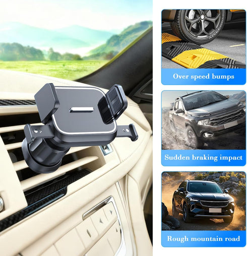Ywdiml 360 4-7" Car Phone Holder, Rotatable Vehicle Air Vent Mobile Phone Stand with Hook Clip, Hands-Free Automotive