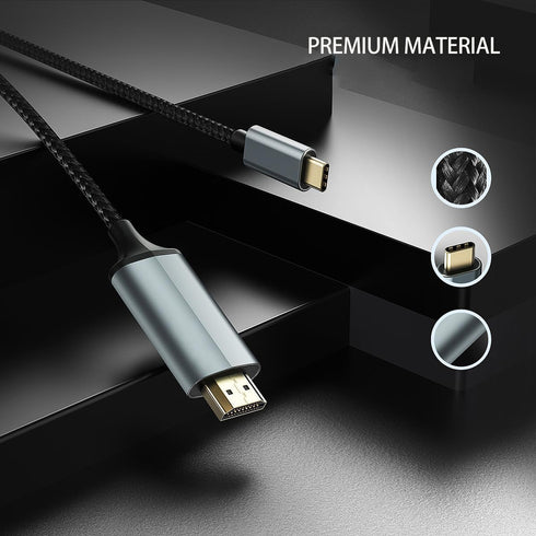17 16 15 6.6FT, 1080P USB-C to HDMI Adapter Cable for iPhone / / HD, YouTube to TV Output Compatibility, Projector