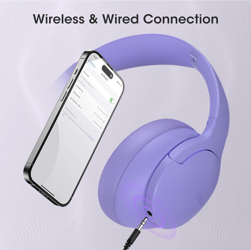 DOQAUS Wireless Headphones Bluetooth, 90 Hours Playtime with 3 EQ Modes, HiFi Stereo Headphones with Microphone, Soft